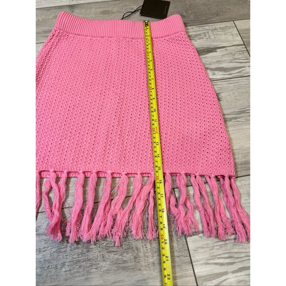 Le Lis Pink Fringe Sleeveless Crop Top and Mini Skirt Size S - Picture 5 of 12